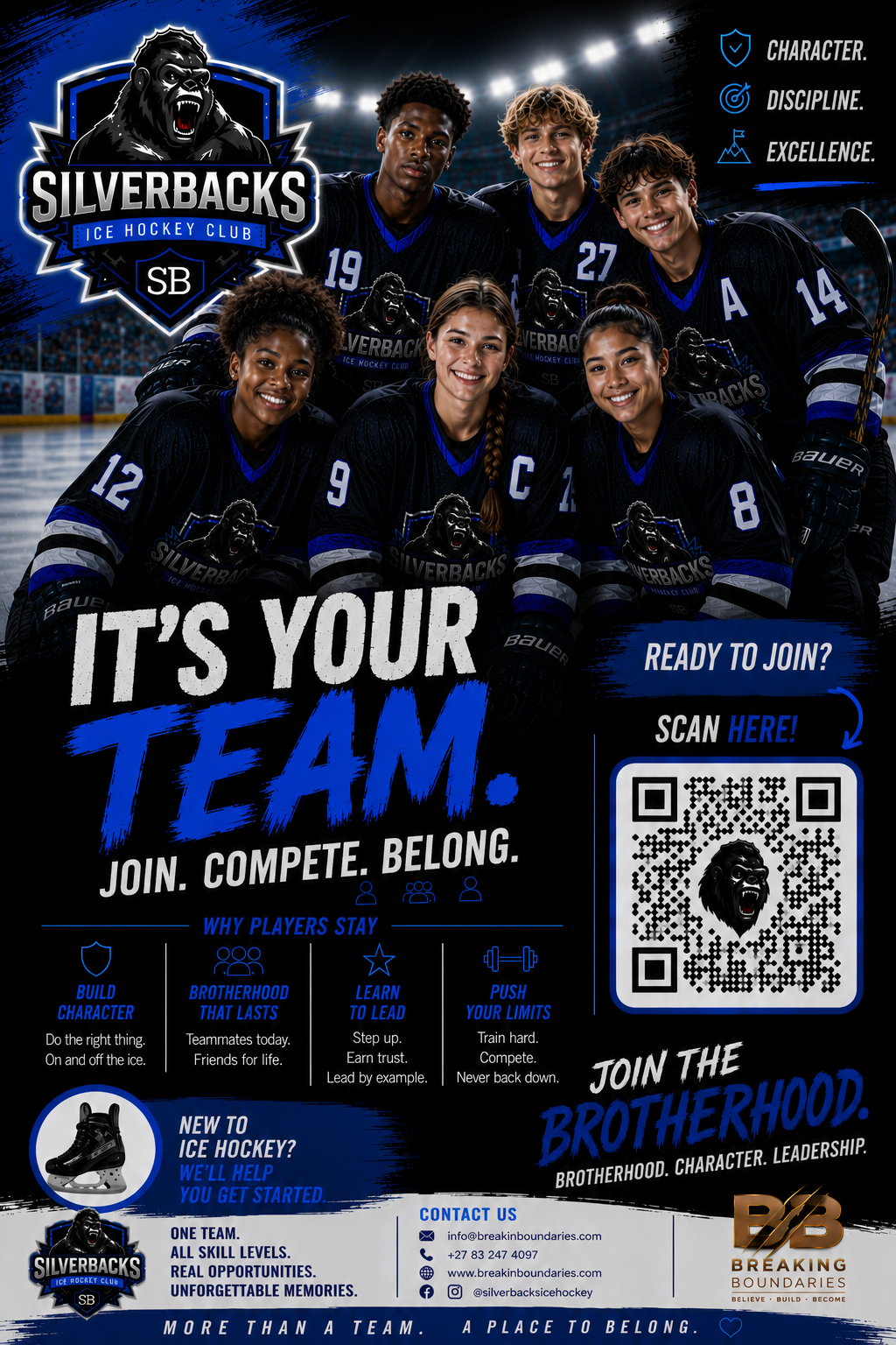 Silverbacks It's Your Team flyer — Join. Compete. Belong.